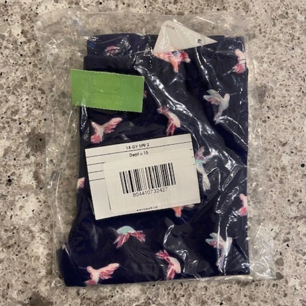 NWT GYMBOREE Girls 2T Hummingbird Navy Blue Capri Legging Pants